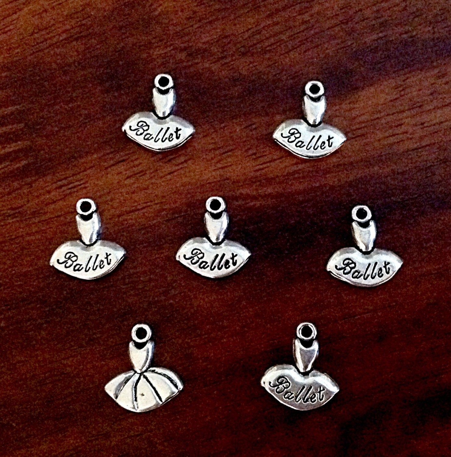 Bulk 15 Ballerina Charms, Antique Silver Charms, Ballerina Dress Charms, Silver Ballerina Charms, Findings, Craft and Jewelry Supplies