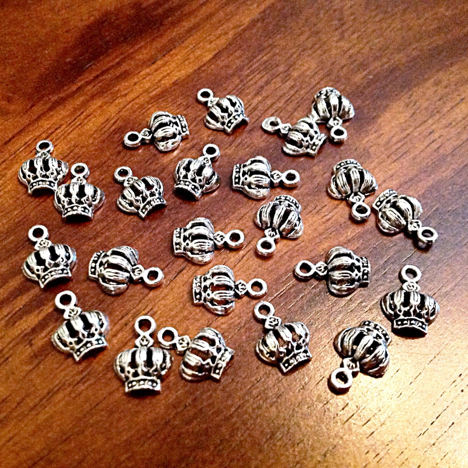 Bulk 25 Crown Charms, Princess Charms, Antique Silver Charms, Baby Shower Charms, Baby Crown Charms, Tiny Crown Charm, Findings, Crafts