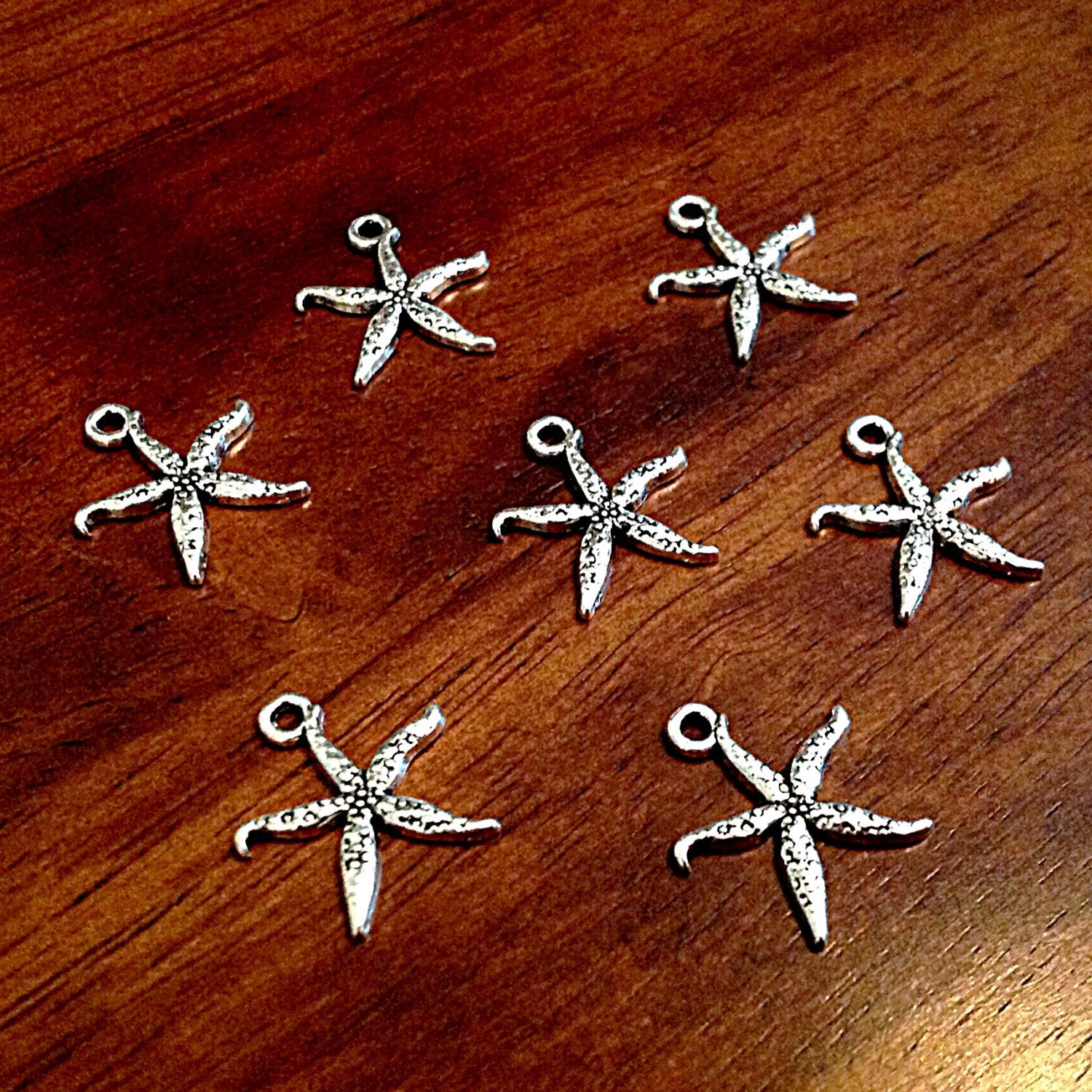 25pcs, Starfish Charms, Antique Silver Charms, Starfish, Star Fish Charms, Sea Shell Charms, Beach Charms, Jewelry and Craft Supplies
