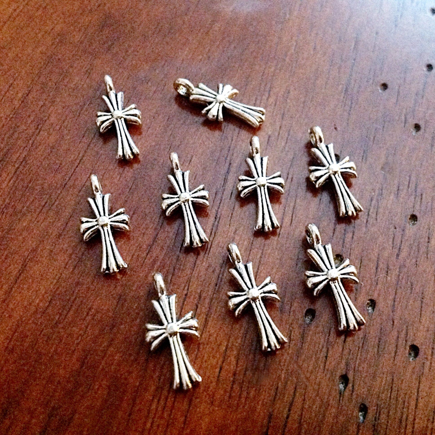 20pcs Silver Cross Charms, Antique Silver Charms, Cross Charms, Double Sided Cross Charms, Tiny Cross, Jewelry And Craft Supplies, Findings