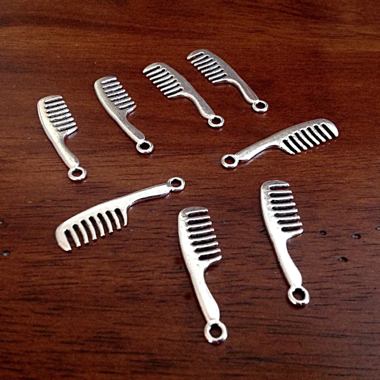 20pcs, Hair Comb Charms, Antique Silver Charms, Hair Comb Charms, Hairdresser Charms, Scissor Charms, Findings, Crafts and Jewelry Supplies