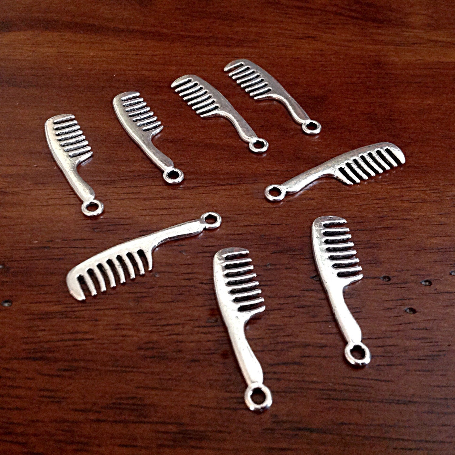 20pcs, Hair Comb Charms, Antique Silver Charms, Hair Comb Charms, Hairdresser Charms, Scissor Charms, Findings, Crafts and Jewelry Supplies