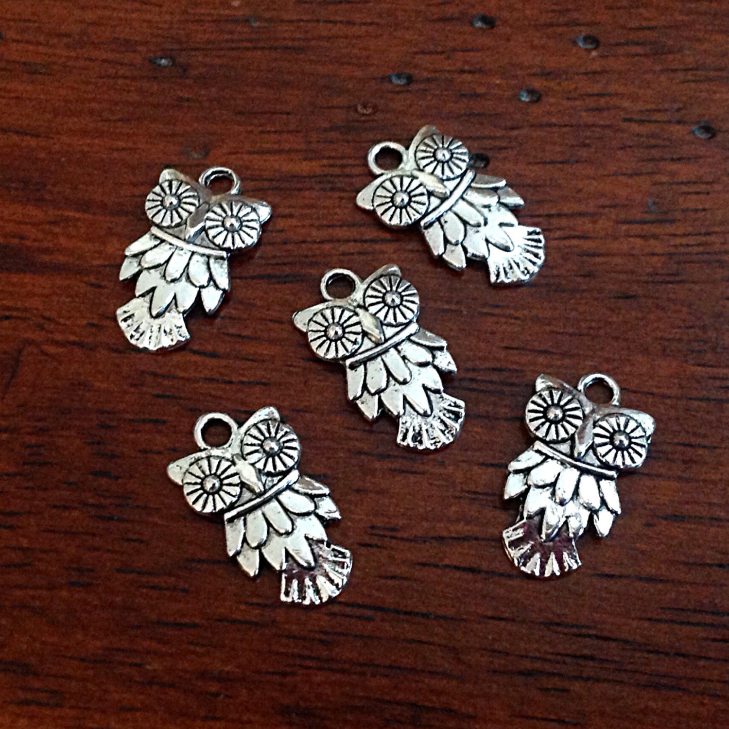 25pc Owl Charms, Antique Silver Charms, Owl, Owl Charms, Hoot Owl Charms, Baby Owl Charms, Bird Charms, Jewelry and Craft Supplies, Findings