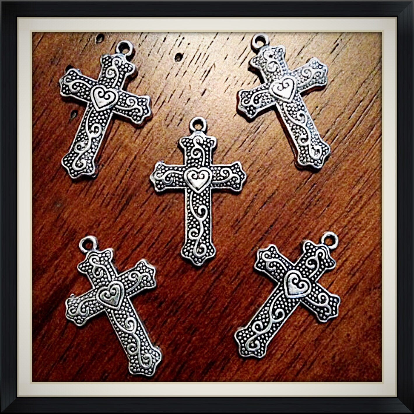 20pcs, Cross Charms, Antique Silver Charms, Silver Cross Charms, Cross, Fancy Cross Cnarms, Crusafix Charms, Cross Pendants, Findings