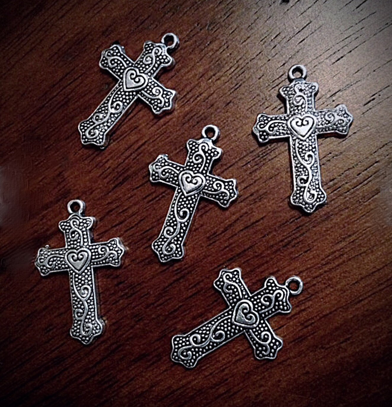 20pcs, Cross Charms, Antique Silver Charms, Silver Cross Charms, Cross, Fancy Cross Cnarms, Crusafix Charms, Cross Pendants, Findings