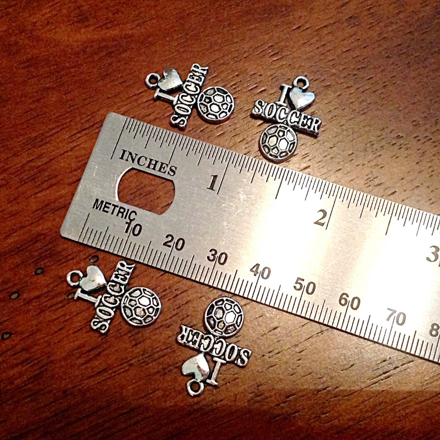 Bulk 20 Soccer Charms, I Love Soccer Charms, Love Charms, Sports Charms, Soccer Ball Charms, Sports Charms, Jewelry Supplies, Findings