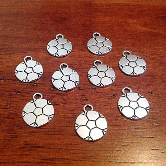 Bulk 20 Soccer Ball Charms, Ball Charms, Double Sided Soccer Ball Charms, Soccer Charms, Jewelry and Craft Supplies, Findings