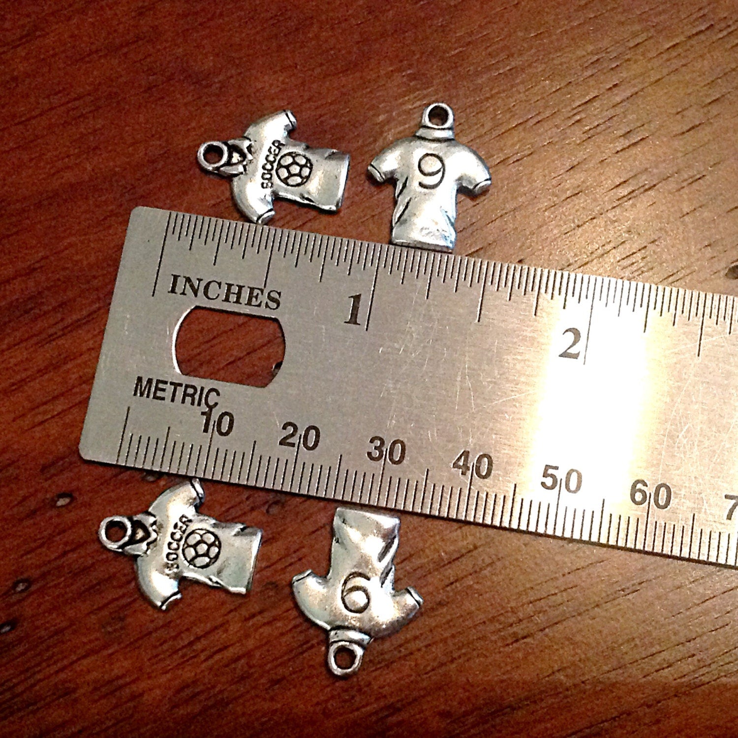 Soccer Charms, 20pcs, Soccer Shirt Charms, Soccer Jersey Charms, Soccer Ball Charms, Sports Charms, Double Sided Soccer Charms, Findings