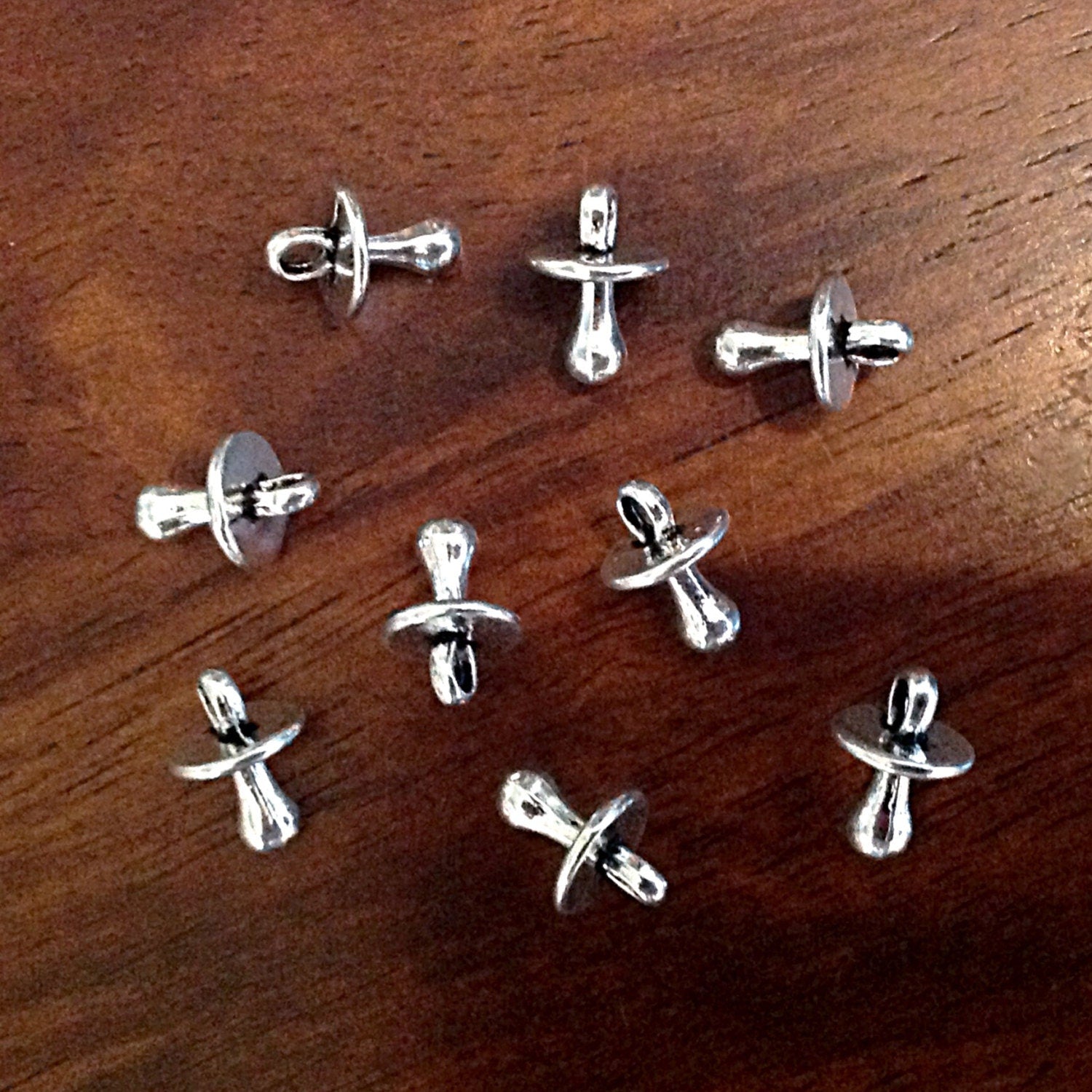 15pcs, Pacifier Charms, Antique Silver Charms, Baby Pacifier Charms, Binky Charms, Baby Shower Charms, Craft and Jewelry Supplies