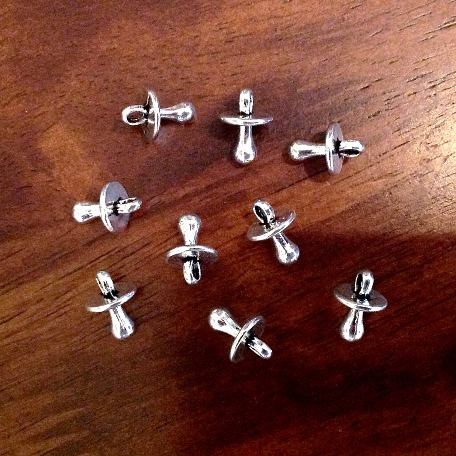 15pcs, Pacifier Charms, Antique Silver Charms, Baby Pacifier Charms, Binky Charms, Baby Shower Charms, Craft and Jewelry Supplies