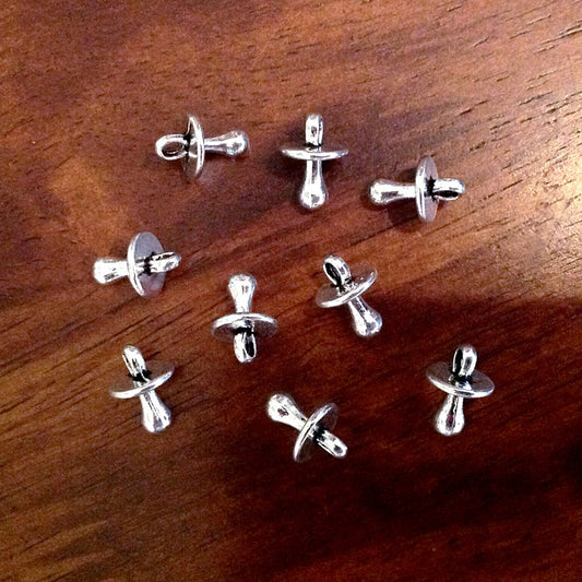 25pcs, Pacifier Charms, Antique Silver Charms, Baby Pacifier Charms, Binky Charms, Baby Shower Charms, Craft and Jewelry Supplies