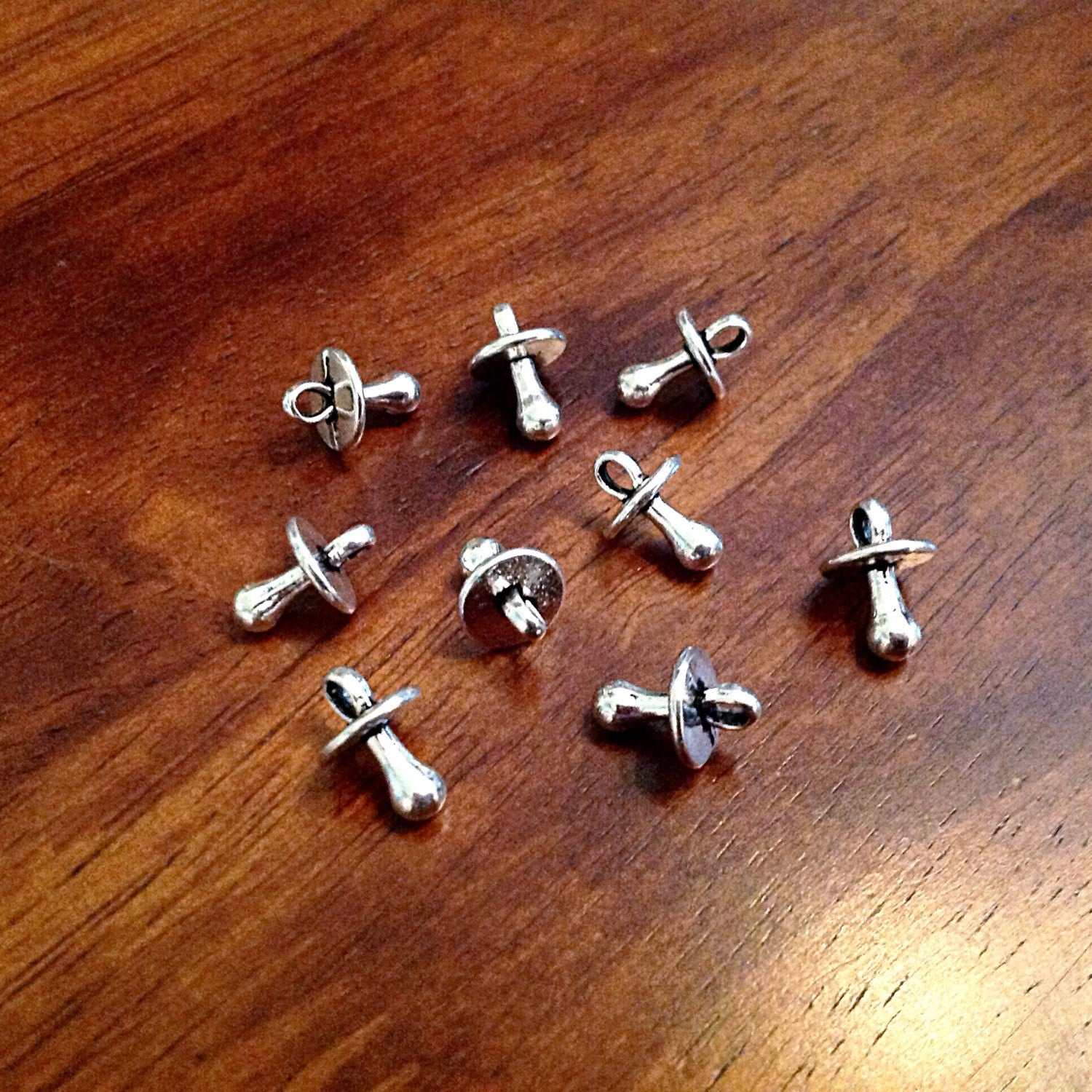 15pcs, Pacifier Charms, Antique Silver Charms, Baby Pacifier Charms, Binky Charms, Baby Shower Charms, Craft and Jewelry Supplies