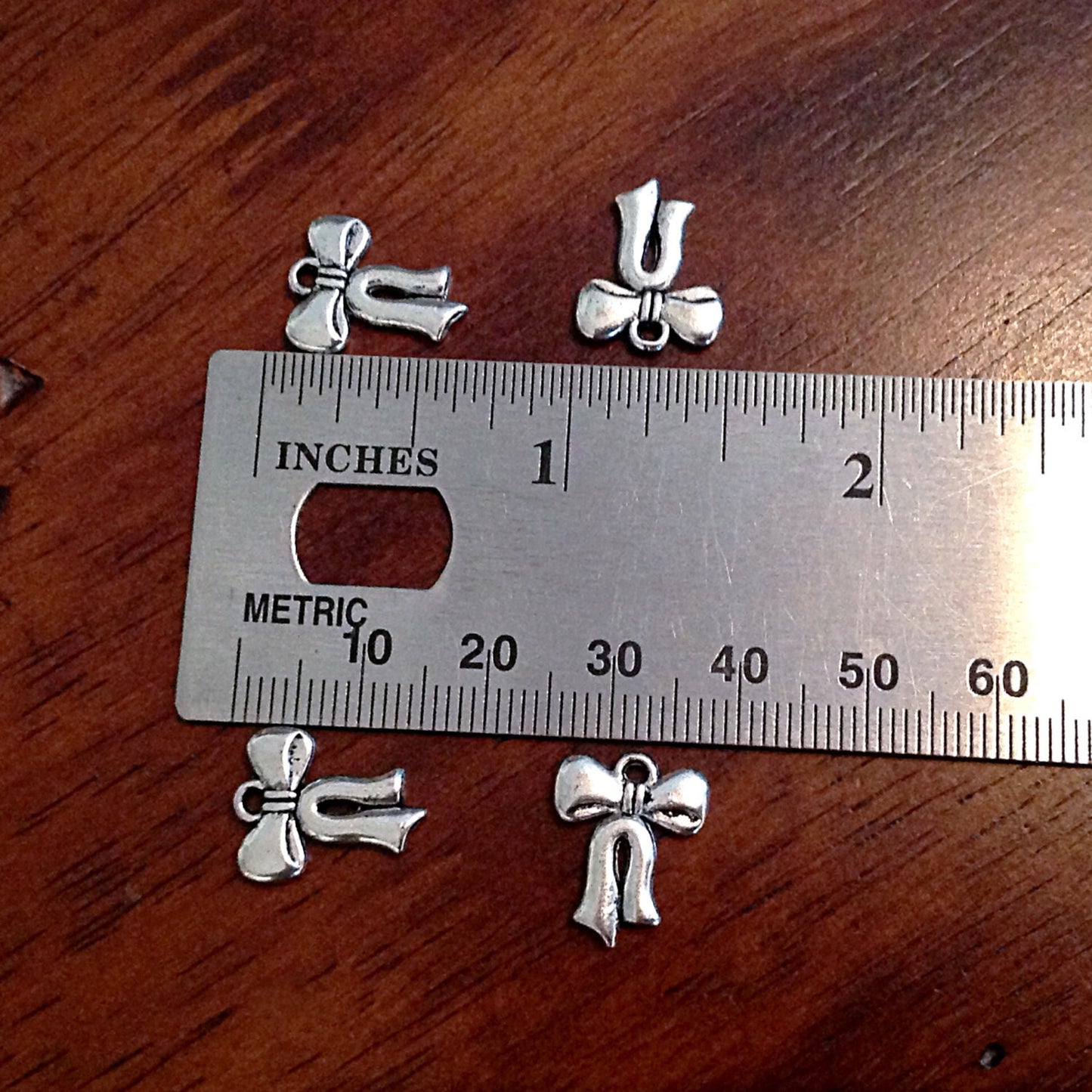 20 Bow Charms, Antique Silver Charms, Silver Bow Charms, Bow Tie Charms, Baby Charms, Knott Charms, Jewelry and Craft Supplies, Findings