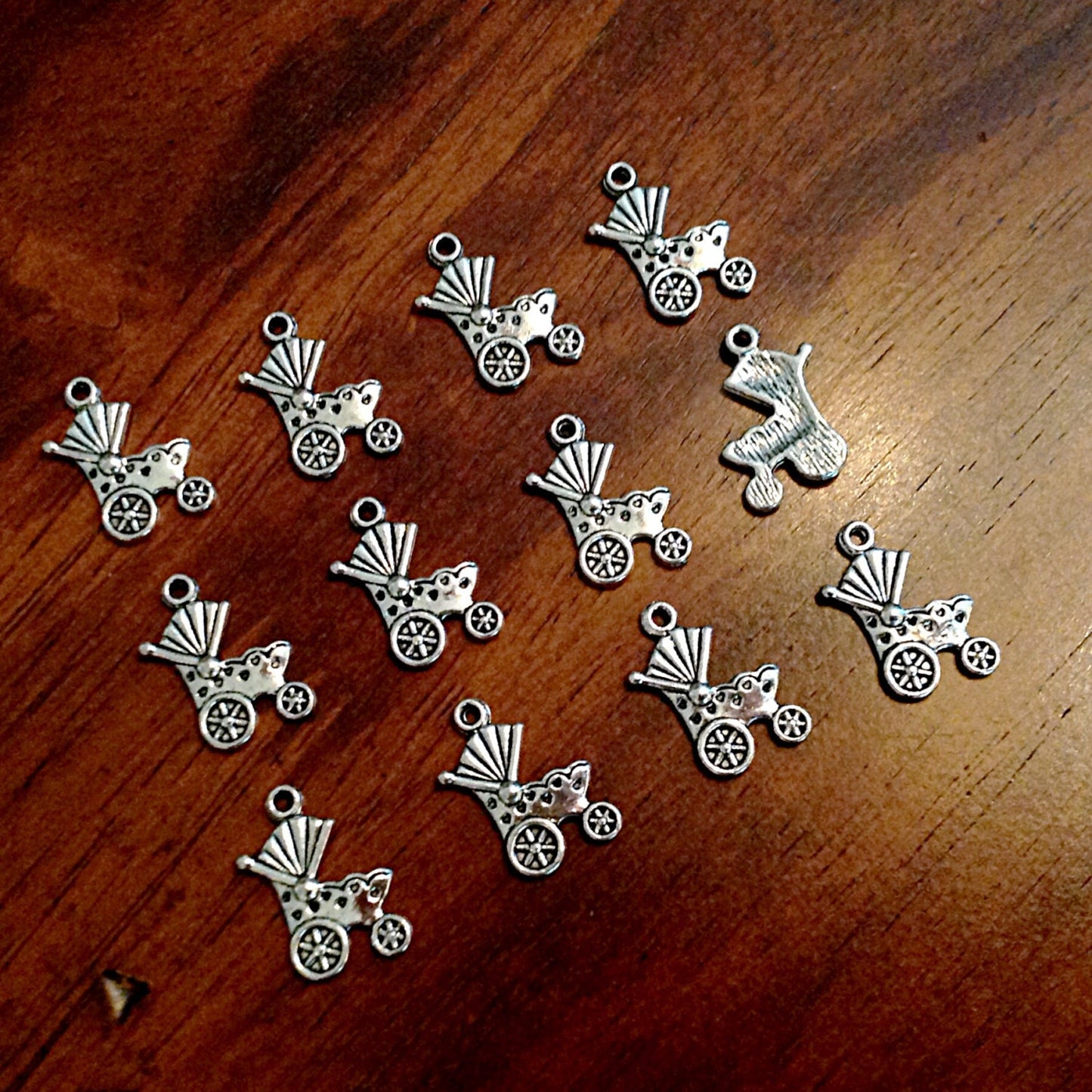 Baby Stoller Charms, 25pcs, Antique Silver Charms, Stroller Charms, Baby Carraige Charms, Baby Shower Charms, Craft and Jewelry Supplies