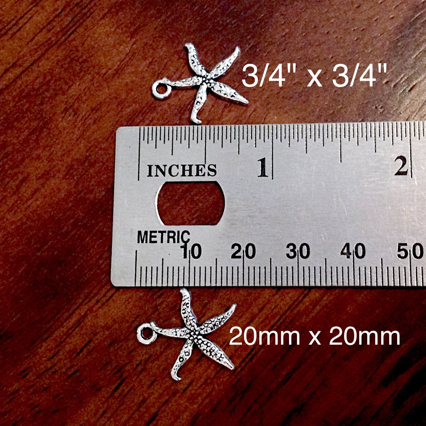 25pcs, Starfish Charms, Antique Silver Charms, Starfish, Star Fish Charms, Sea Shell Charms, Beach Charms, Jewelry and Craft Supplies