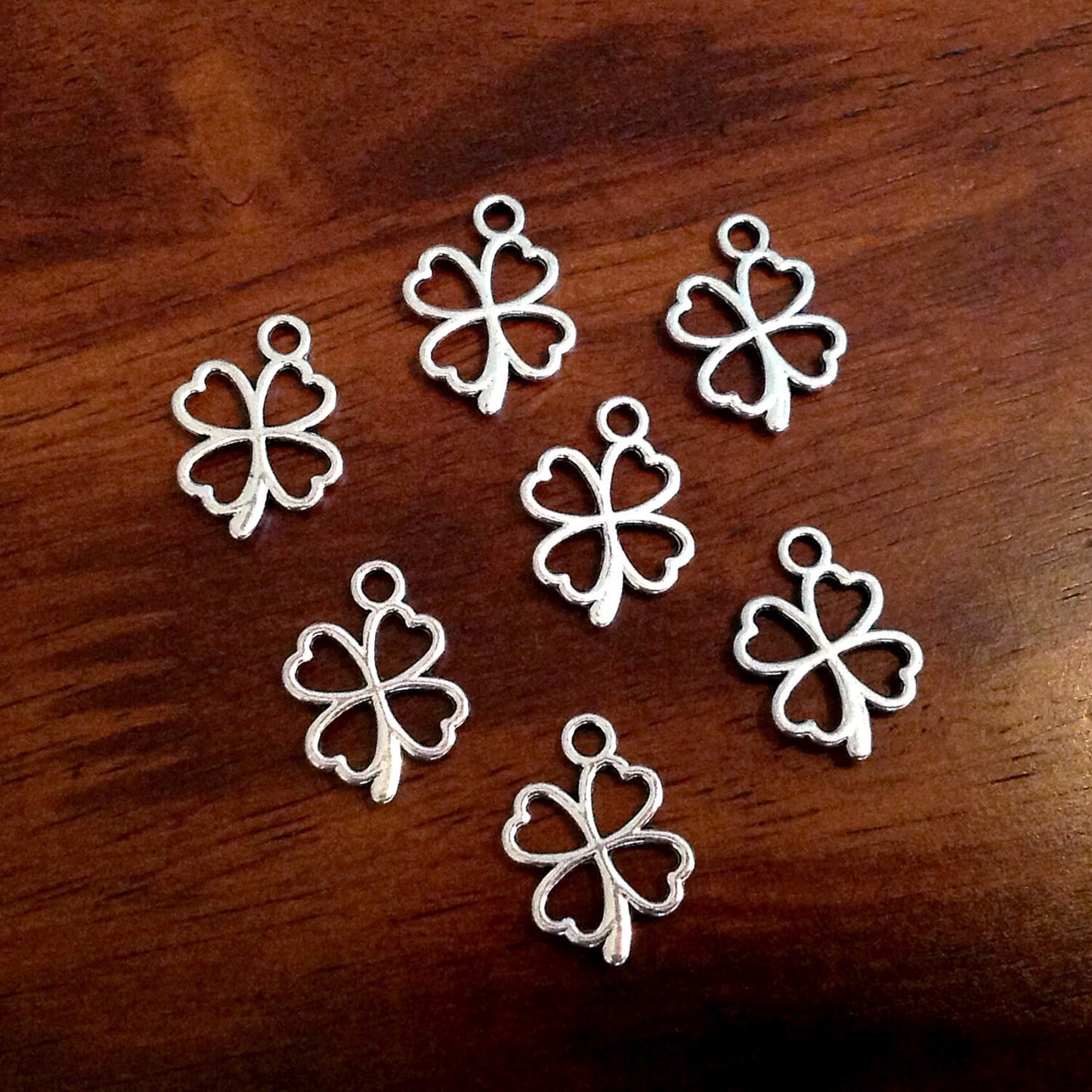 20pcs, Four Leaf Clover Charms, Antique Silver Charms, Clover Charms, 4 Leaf Clover Charms, Shamrock Charms, Findings, Jewelry Supplies