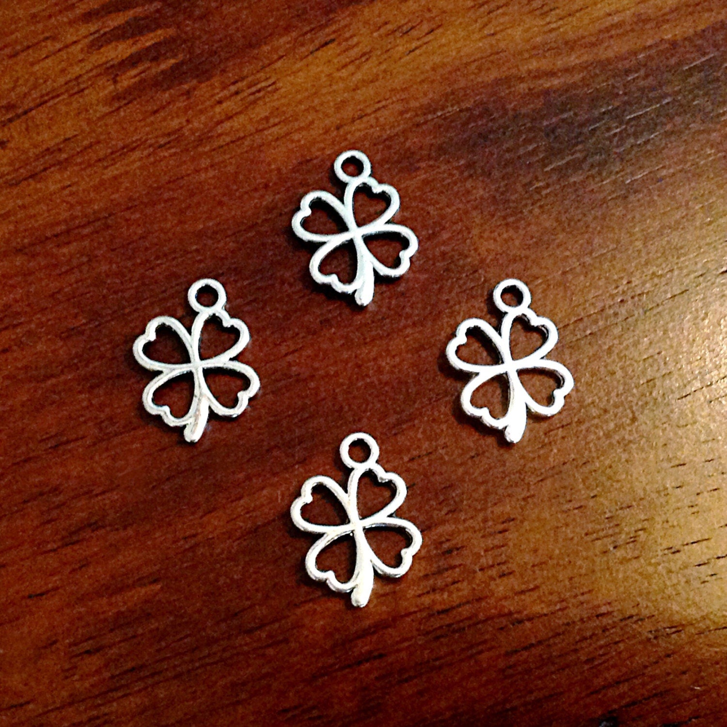 20pcs, Four Leaf Clover Charms, Antique Silver Charms, Clover Charms, 4 Leaf Clover Charms, Shamrock Charms, Findings, Jewelry Supplies