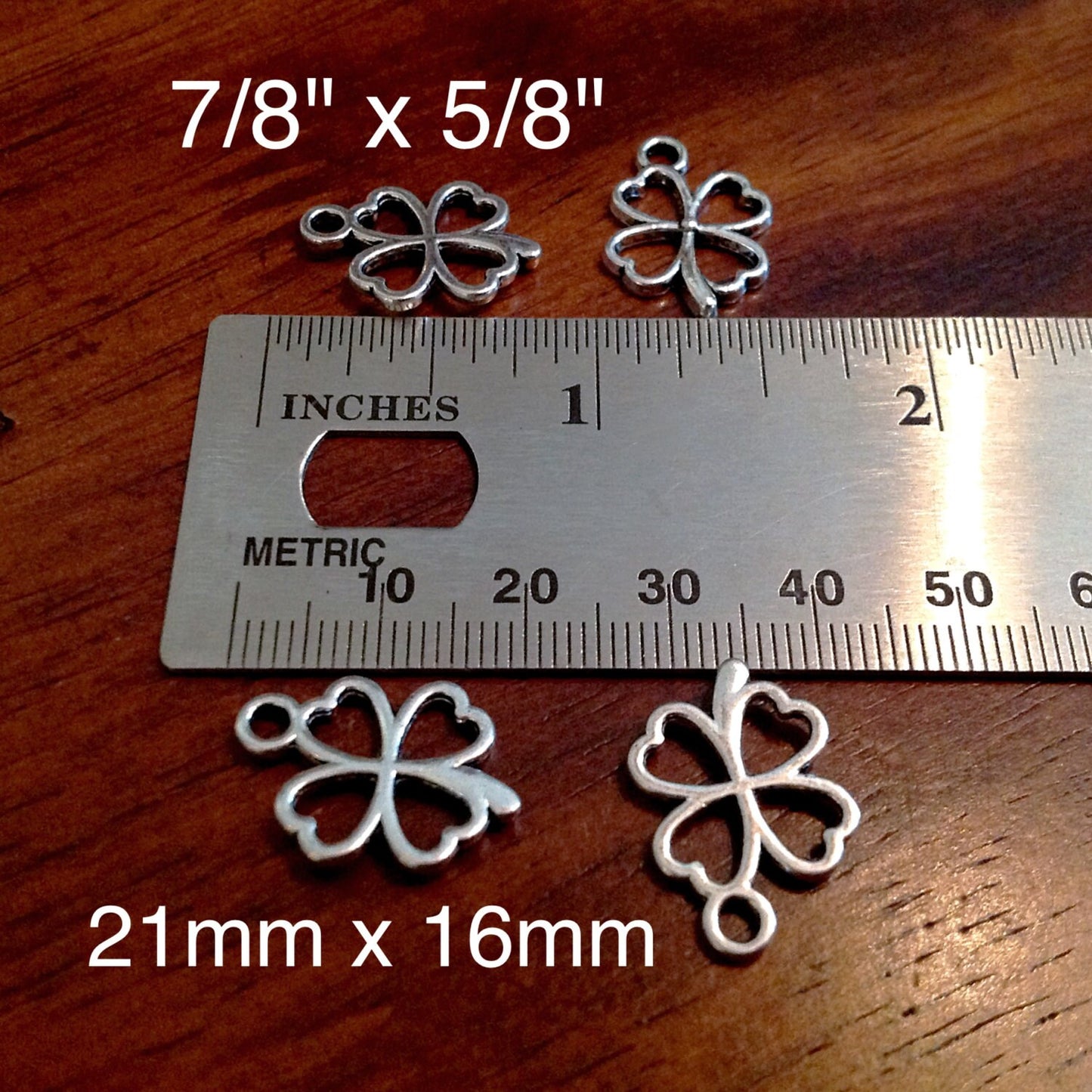 20pcs, Four Leaf Clover Charms, Antique Silver Charms, Clover Charms, 4 Leaf Clover Charms, Shamrock Charms, Findings, Jewelry Supplies