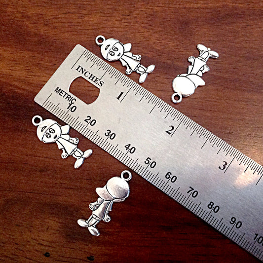 15pcs Large Boy Charms, Antique Silver Charms, Large Boy Charms, Baby Charms, Double Sided Boy Charm, Findings, Jewelry & Craft Supplies
