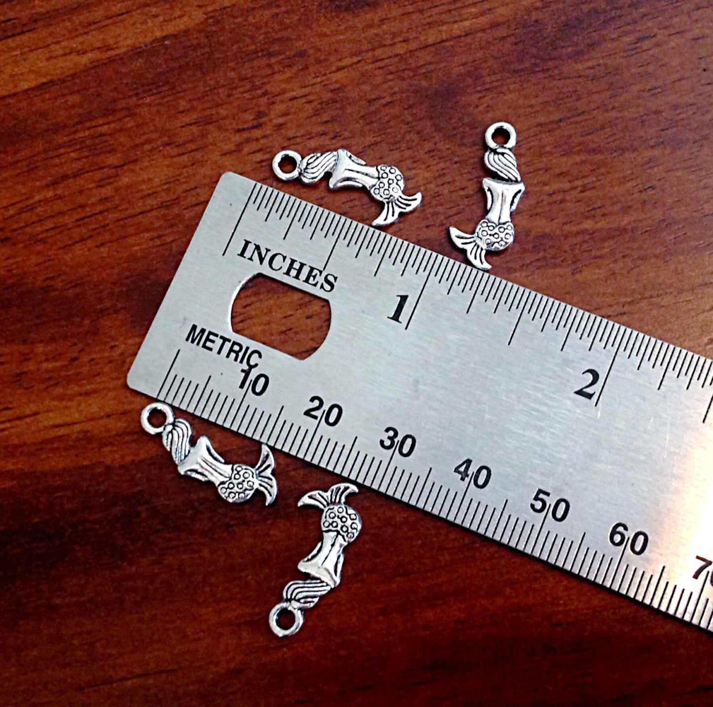 50pcs, Mermaid Charms, Antique Silver Charms, Silver Mermaid Charms, Sea Shell Charms, Fish Charms, Crafts and Jewelry Supplies