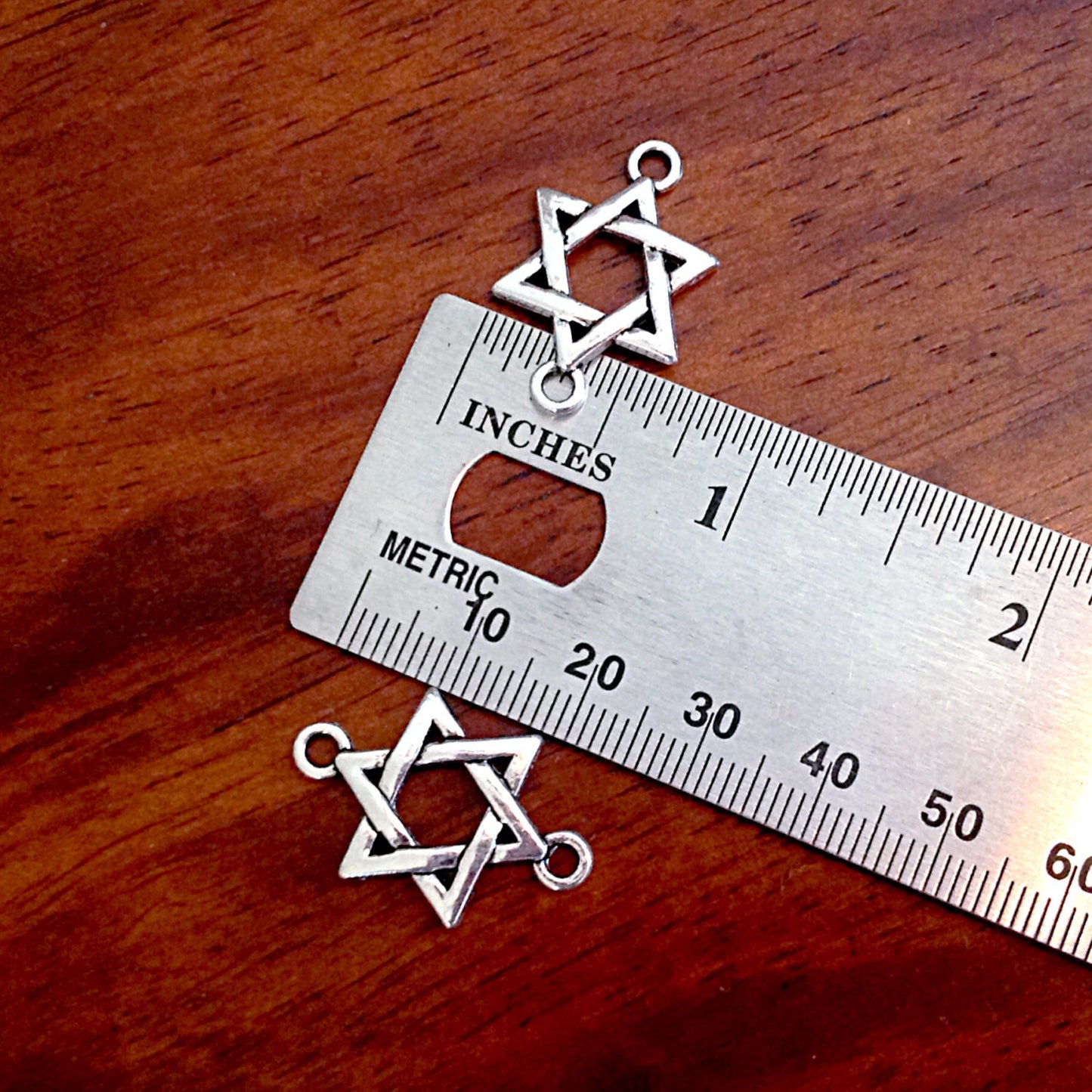 20pcs, Connector Charms, Star of David Connector Charms, Bracelet Connector Charms, Jewish Charms, Bracelet Connectors, Star of David Charm