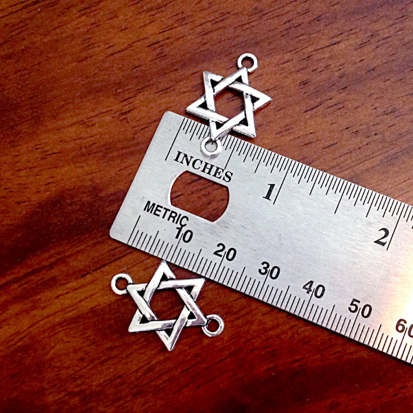 12pcs, Connector Charms, Star of David Connector Charms, Bracelet Connector Charms, Jewish Charms, Bracelet Connectors, Star of David Charm