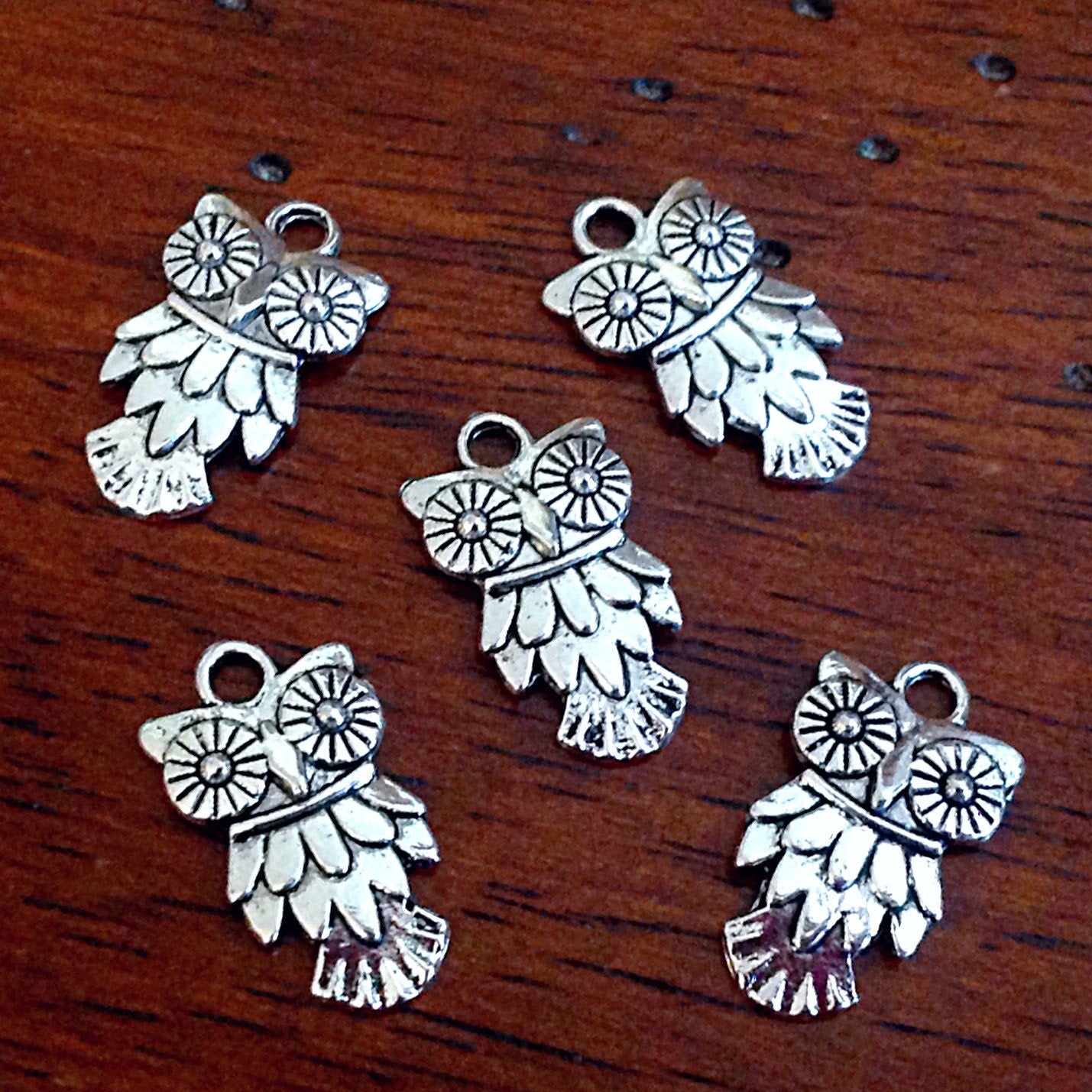 25pc Owl Charms, Antique Silver Charms, Owl, Owl Charms, Hoot Owl Charms, Baby Owl Charms, Bird Charms, Jewelry and Craft Supplies, Findings