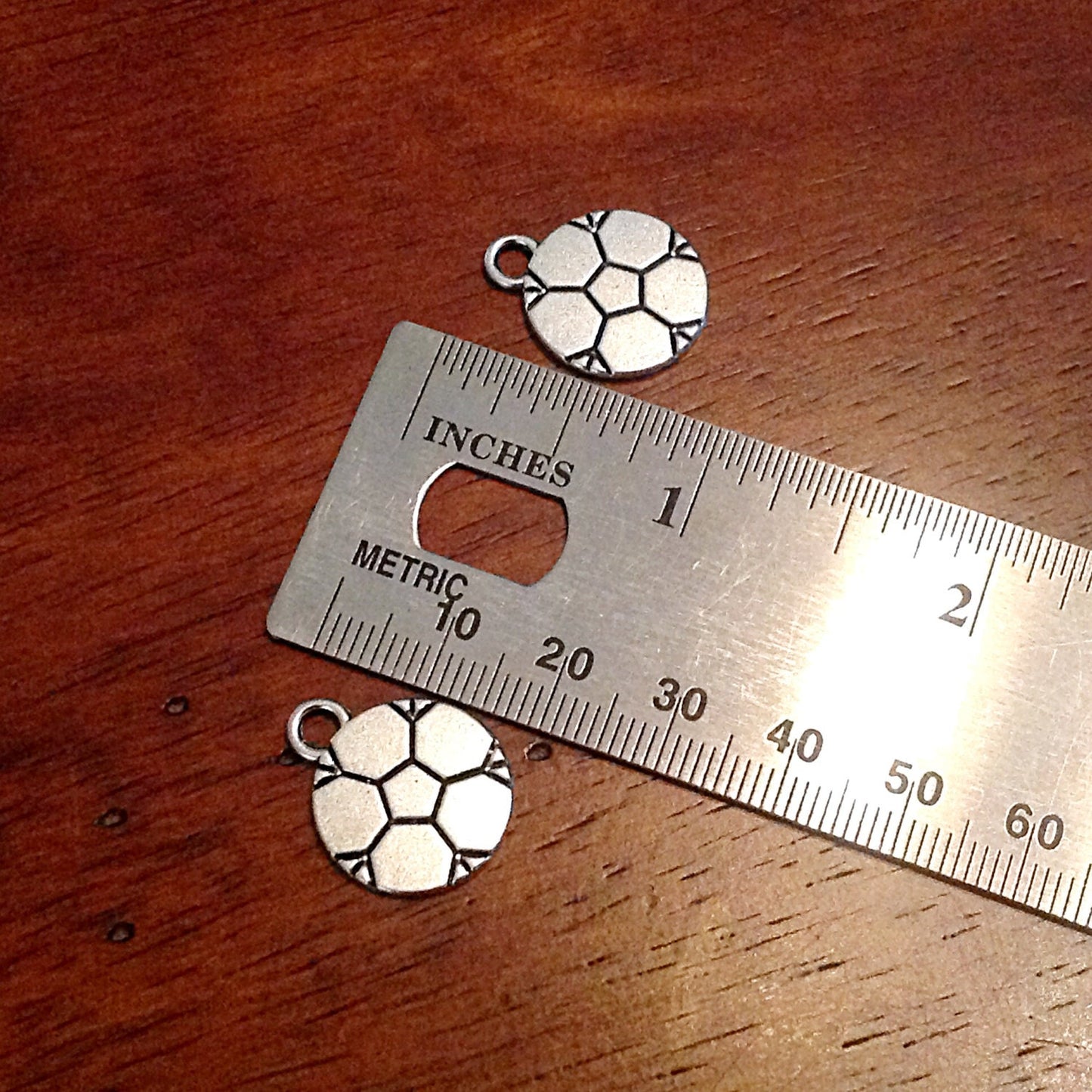 Bulk 20 Soccer Ball Charms, Ball Charms, Double Sided Soccer Ball Charms, Soccer Charms, Jewelry and Craft Supplies, Findings