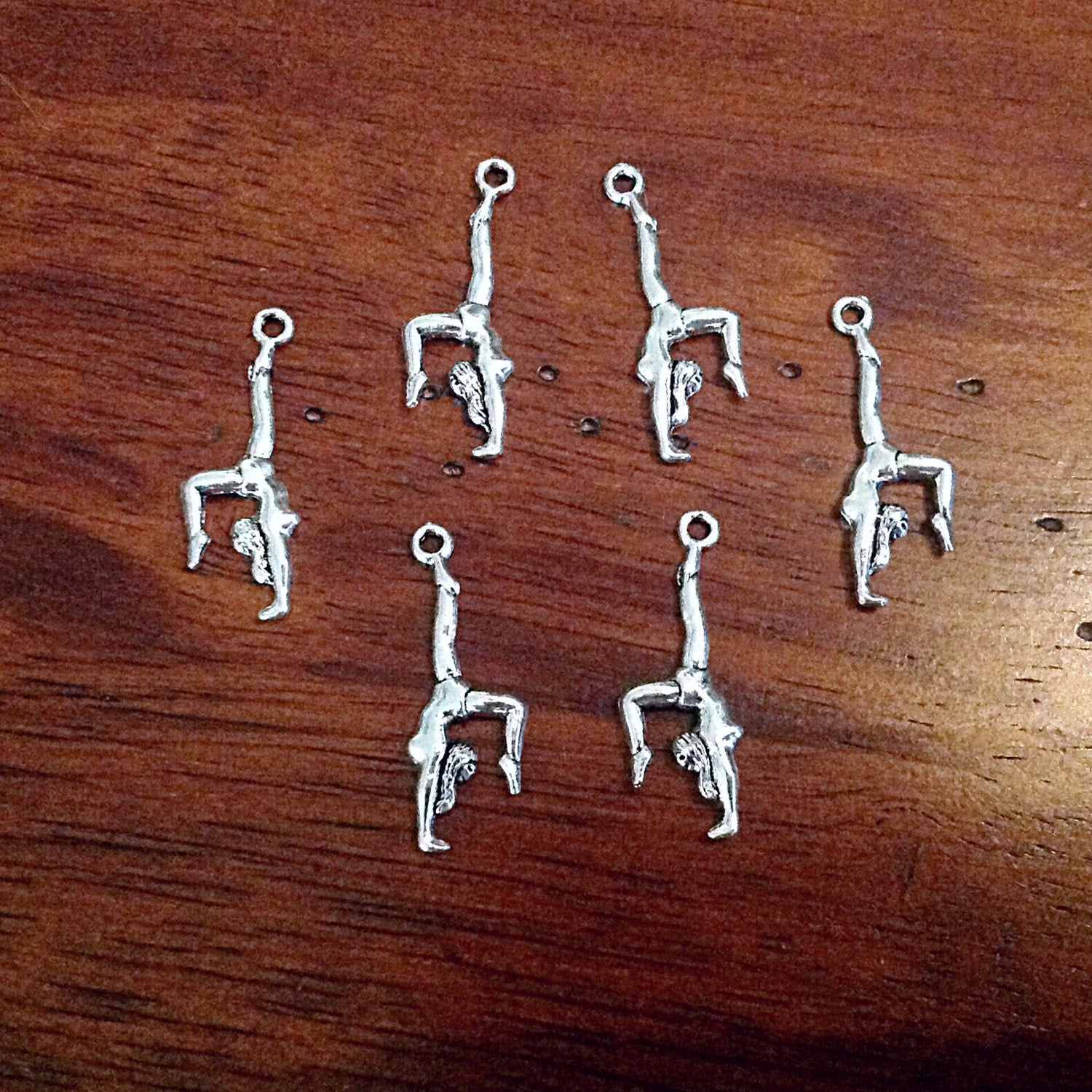 20pcs Gymnastics Charms, 2 Sided Gymnastics Charms, Cheer Charms, Gymnast Charms, Sports Charms, Findings, Craft and Jewelry Supplies