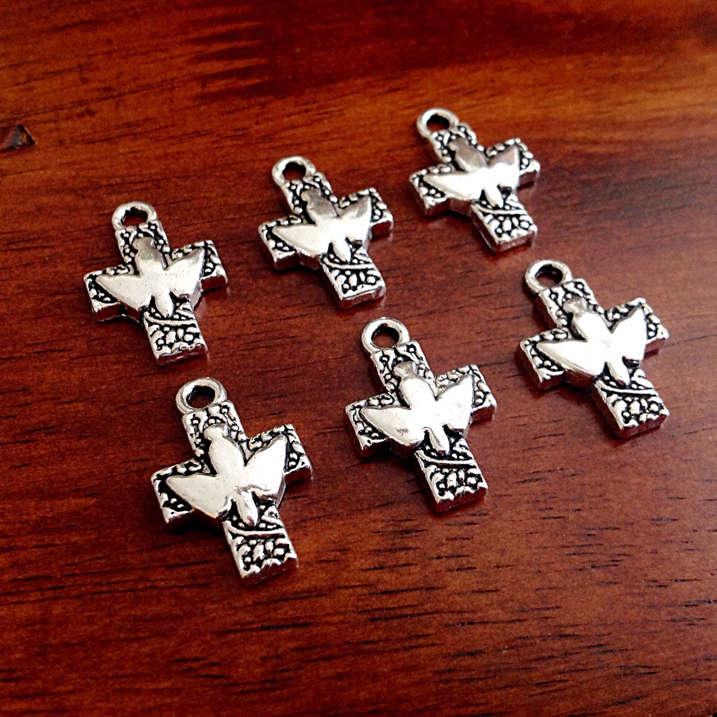 Bulk 20 Cross Charms, Dove Charms, Cross Charms, Cross With Dove Charm, Armor of God Charm, Findings