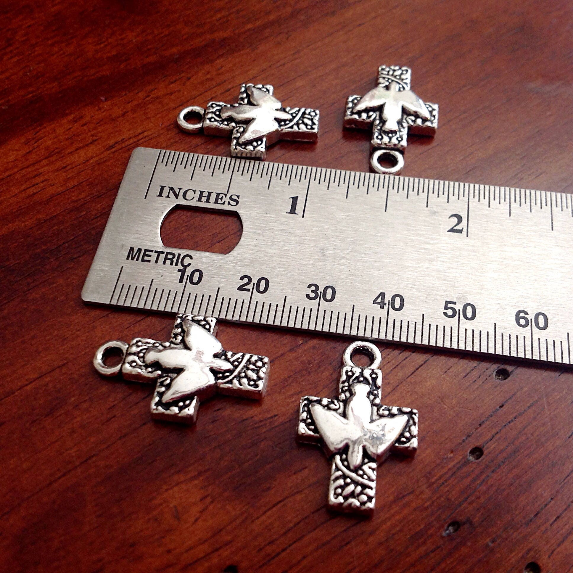 Bulk 20 Cross Charms, Dove Charms, Cross Charms, Cross With Dove Charm, Armor of God Charm, Findings