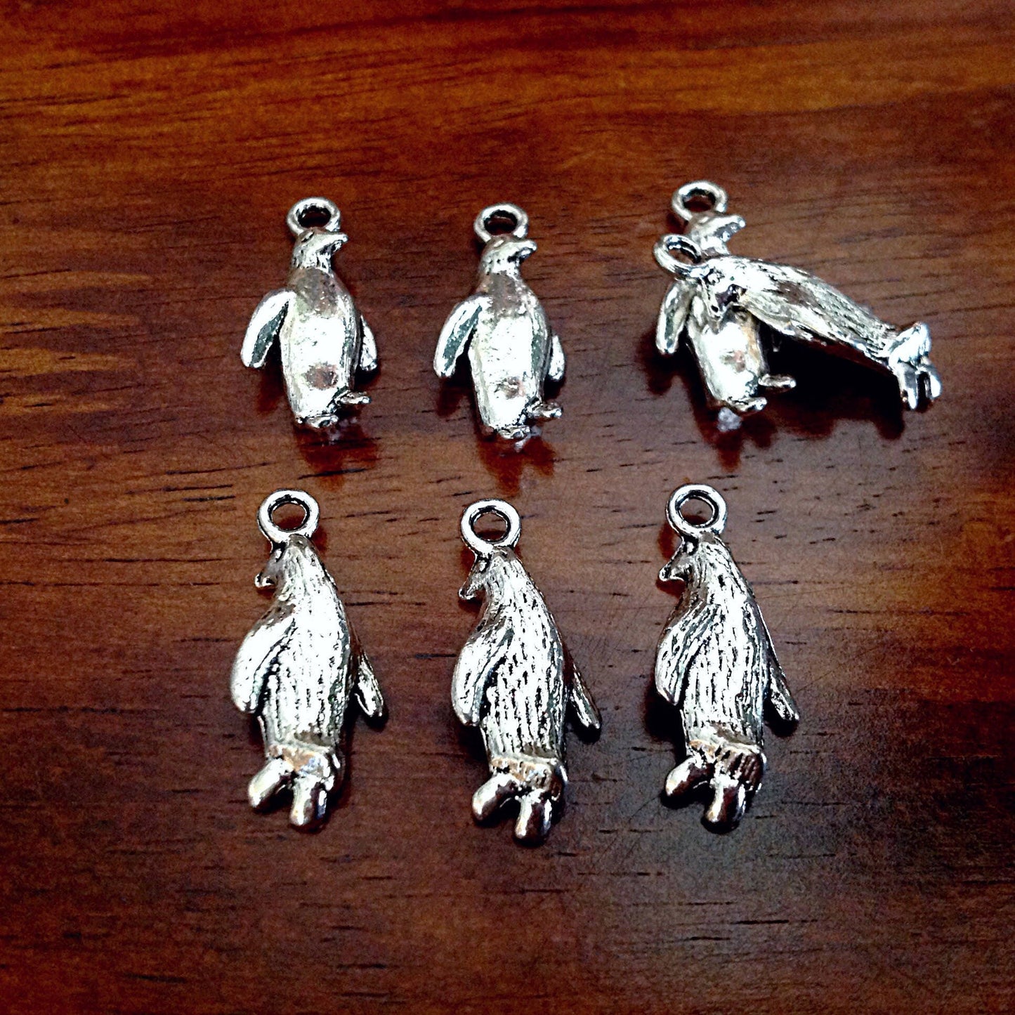 Penguin Charms, 10pcs, Antique Silver Charms, 3D Penguin Charms, Fish Charms, Antarctica Charms, Jewelry and Craft Supplies, Findings
