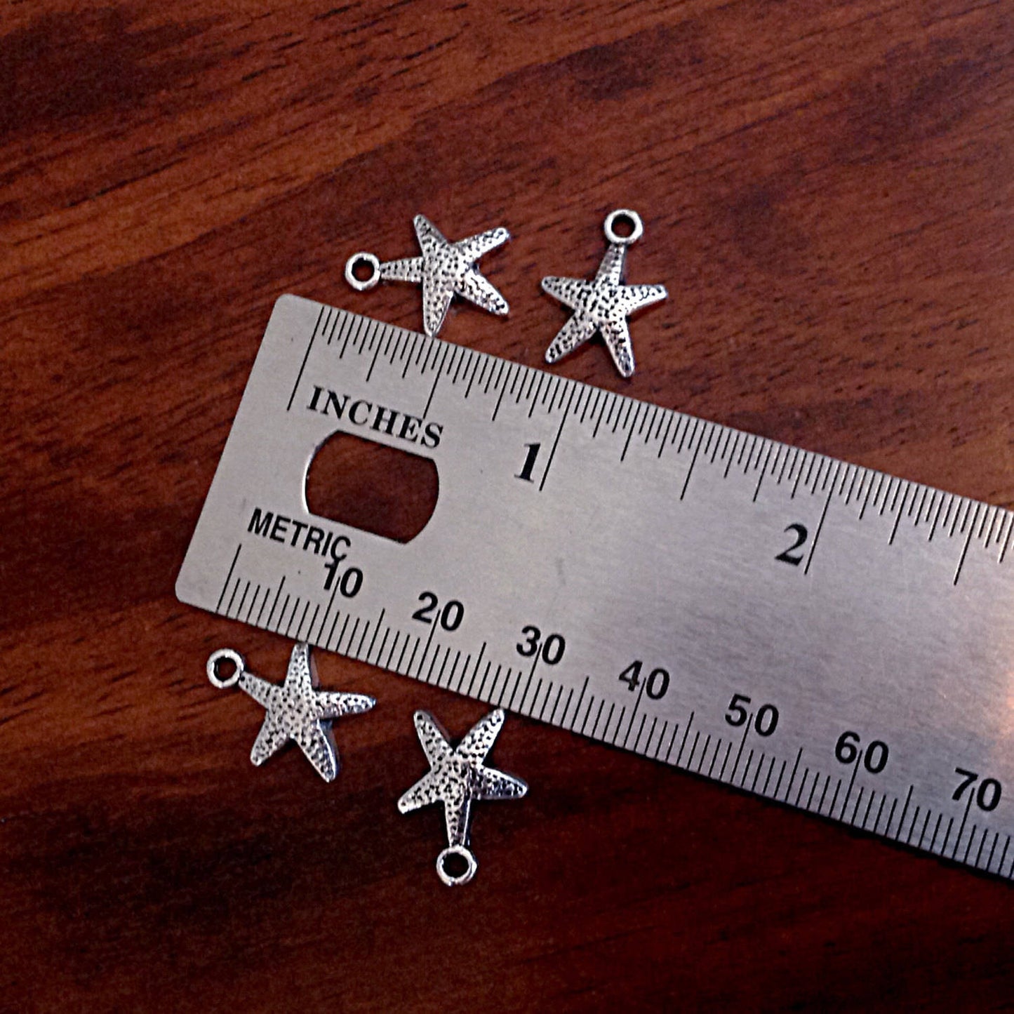 50pcs, Starfish Charms, Antique Silver Charms, Starfish, Star Fish Charms, Sea Shell Charms, Beach Charms, Jewelry and Craft Supplies