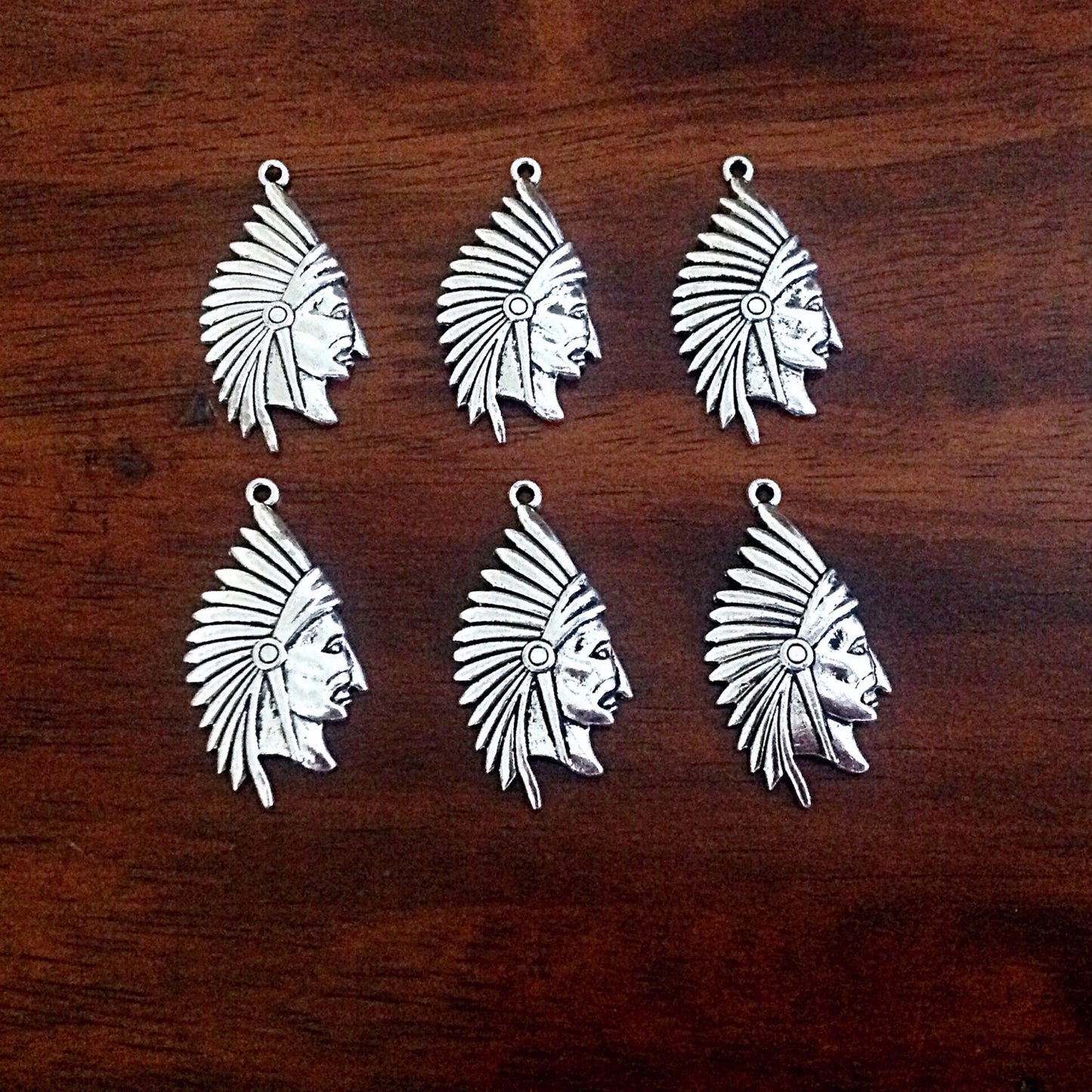 20pcs, Indian Head Charms, Headdress Charms, Indian Head Pendants, Native American Charms, Indian Charms, Jewelry Supplies, Findings