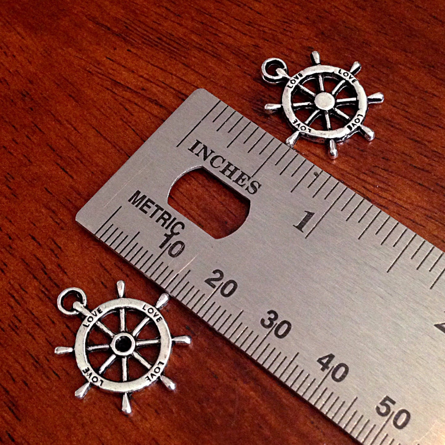 Helm Charms, 20pcs, Wheel Charms, Nautical Charms, Sailboat Wheel Charms, Ship Charms, Maritine Charms, Navigation Charms, Anchor Charms