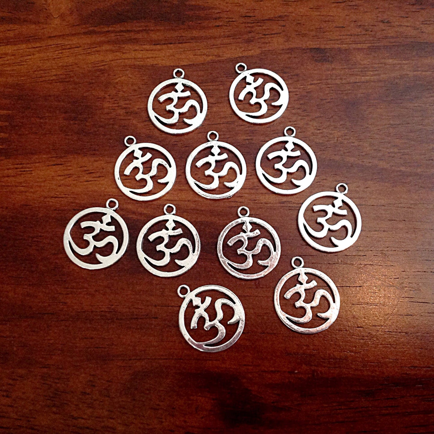 12pcs OM Charms, Antique Silver Charms, Silver OM Charms, Yoga, Namaste Charms, Zen Charms, Buddha, Jewelry and Craft Supplies, Findings
