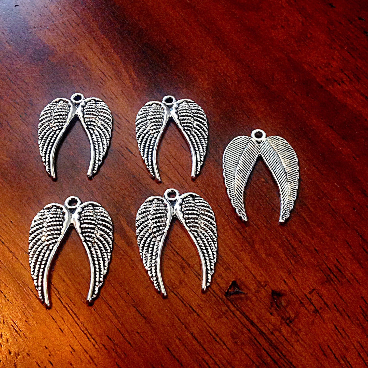 10pcs, Wing Charms, Angel Wing Pendants, Antique Silver Charms, Double Wings, Christian Charms, Findings, Jewelry and Craft Supplies