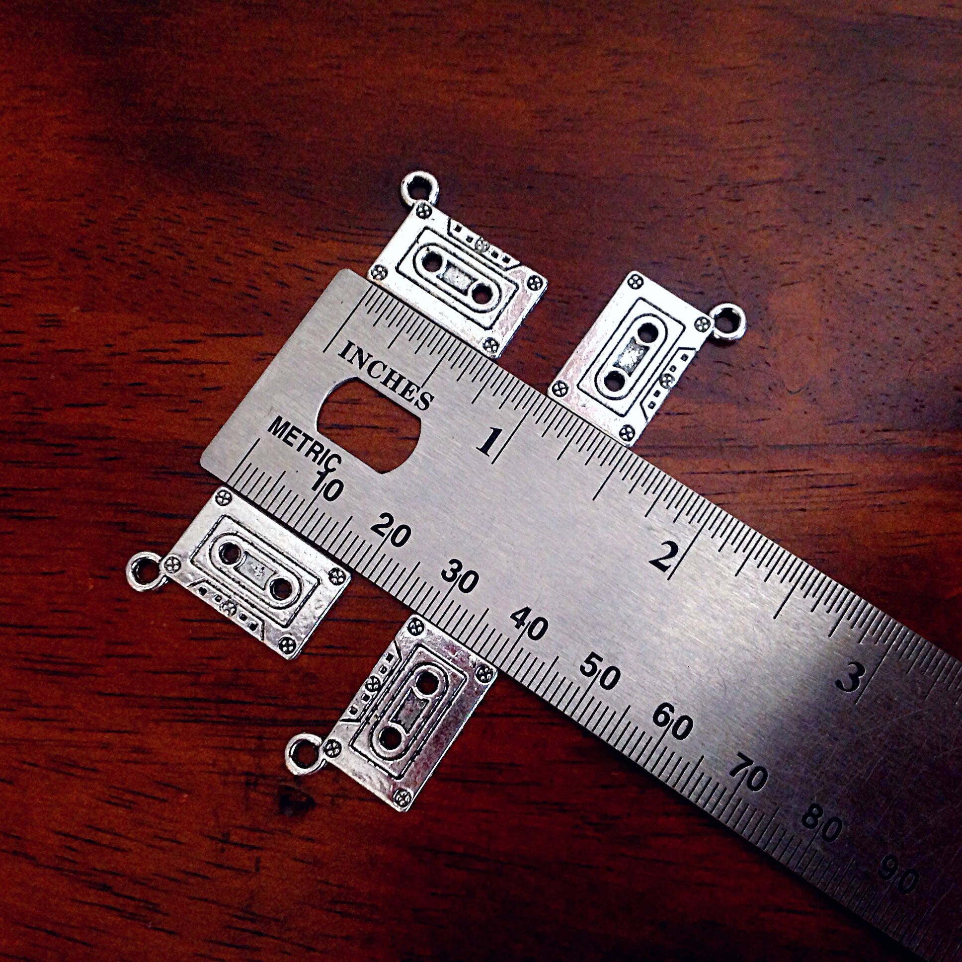 20pcs, Cassette Tape Charms, Antique Silver Charms, 3D Music Casstte Tape Charms, Music Charms,Crafts and Jewelry Supplies and Findings