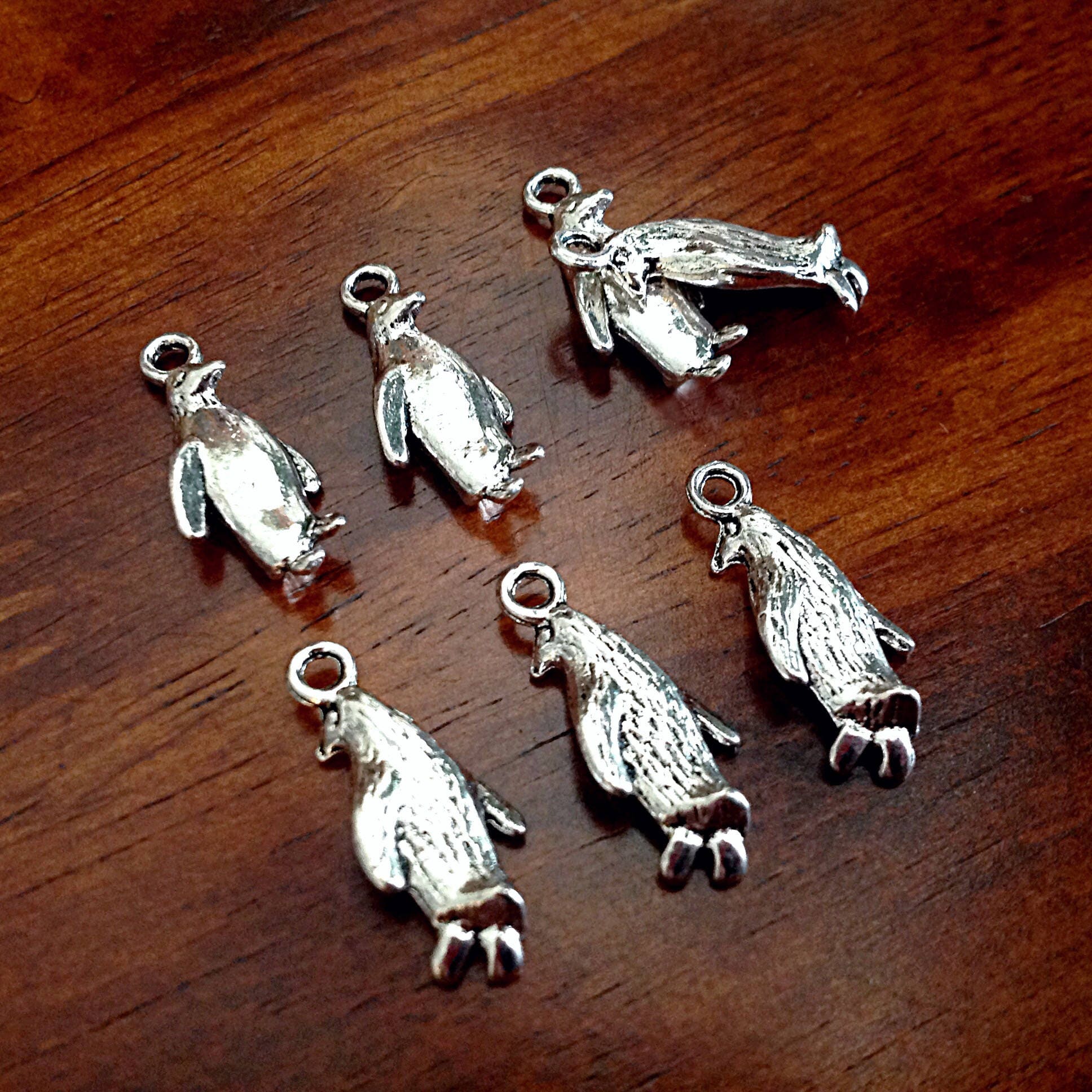 Penguin Charms, 20pcs, Antique Silver Charms, 3D Penguin Charms, Emperor Penguin Charms, Seal Charms, Antarctica Charms, Findings