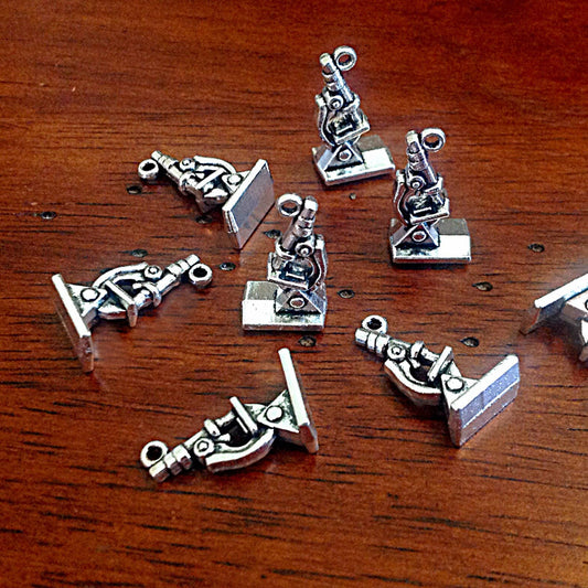7pcs, Microscope Charms, Medical Charms, Lab Charms, Chemistry Charms, Microscope, Science Charms, Purse Charms, Zipper Charms
