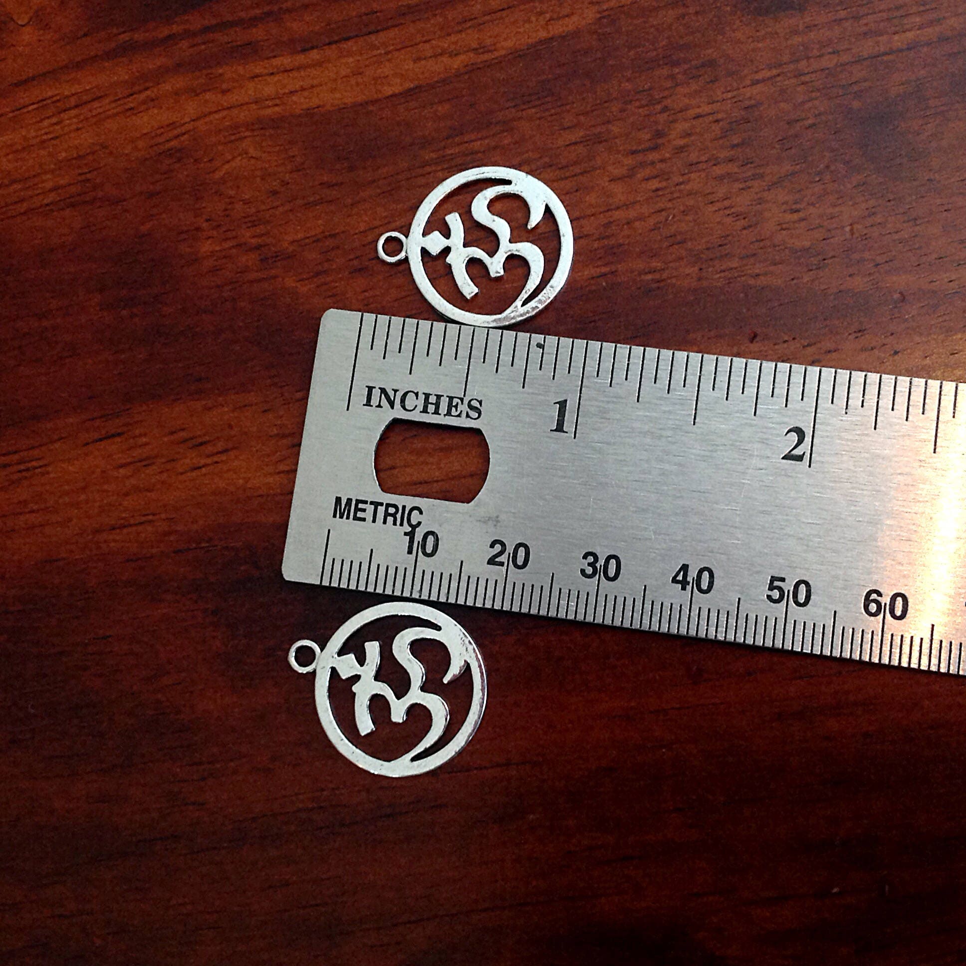 12pcs OM Charms, Antique Silver Charms, Silver OM Charms, Yoga, Namaste Charms, Zen Charms, Buddha, Jewelry and Craft Supplies, Findings