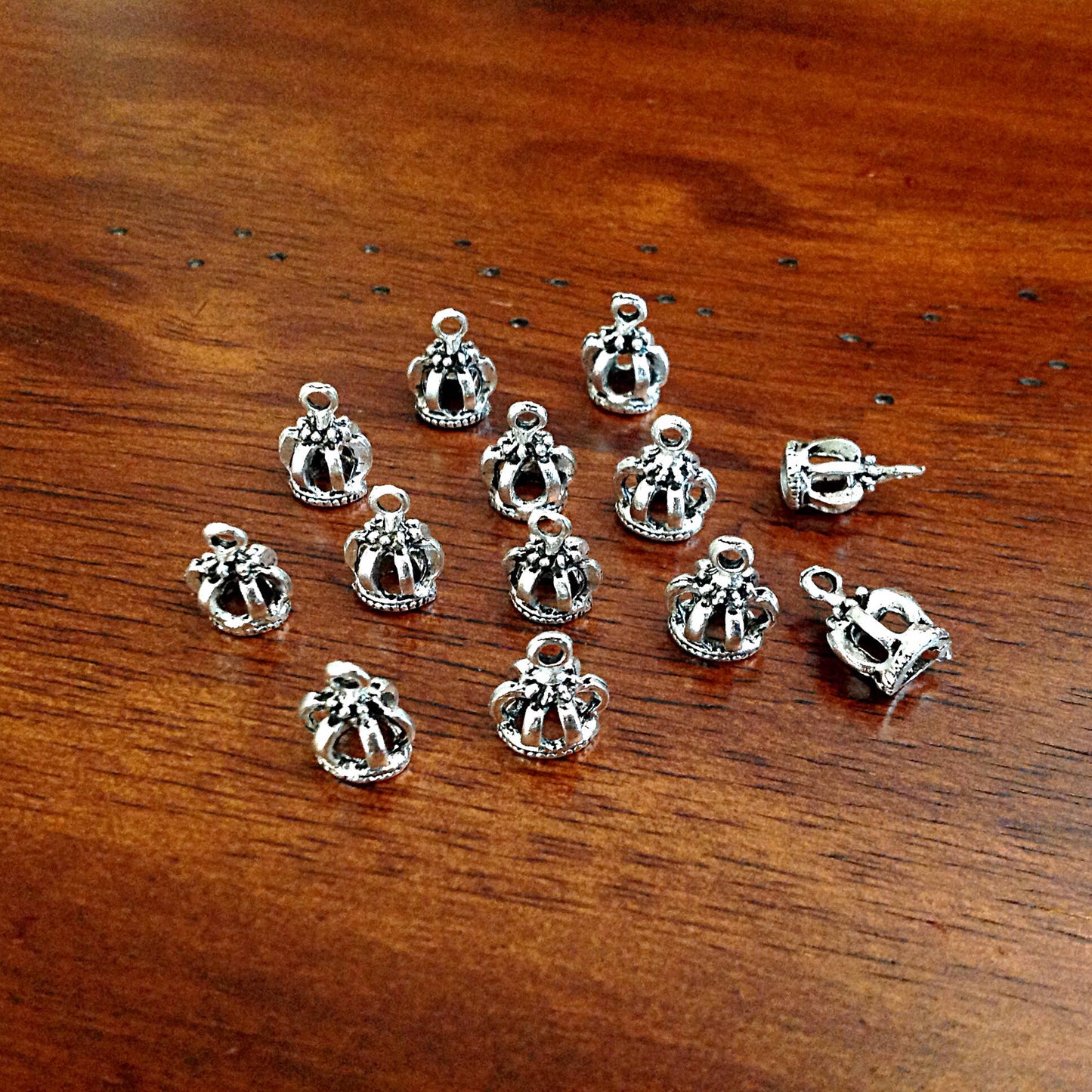 15 Crown Charms, Princess Charms, Antique Silver Charms, Silver Crown Charms, 3D Crown Charms, Double Sided Crown Charm, Findings, Crafts