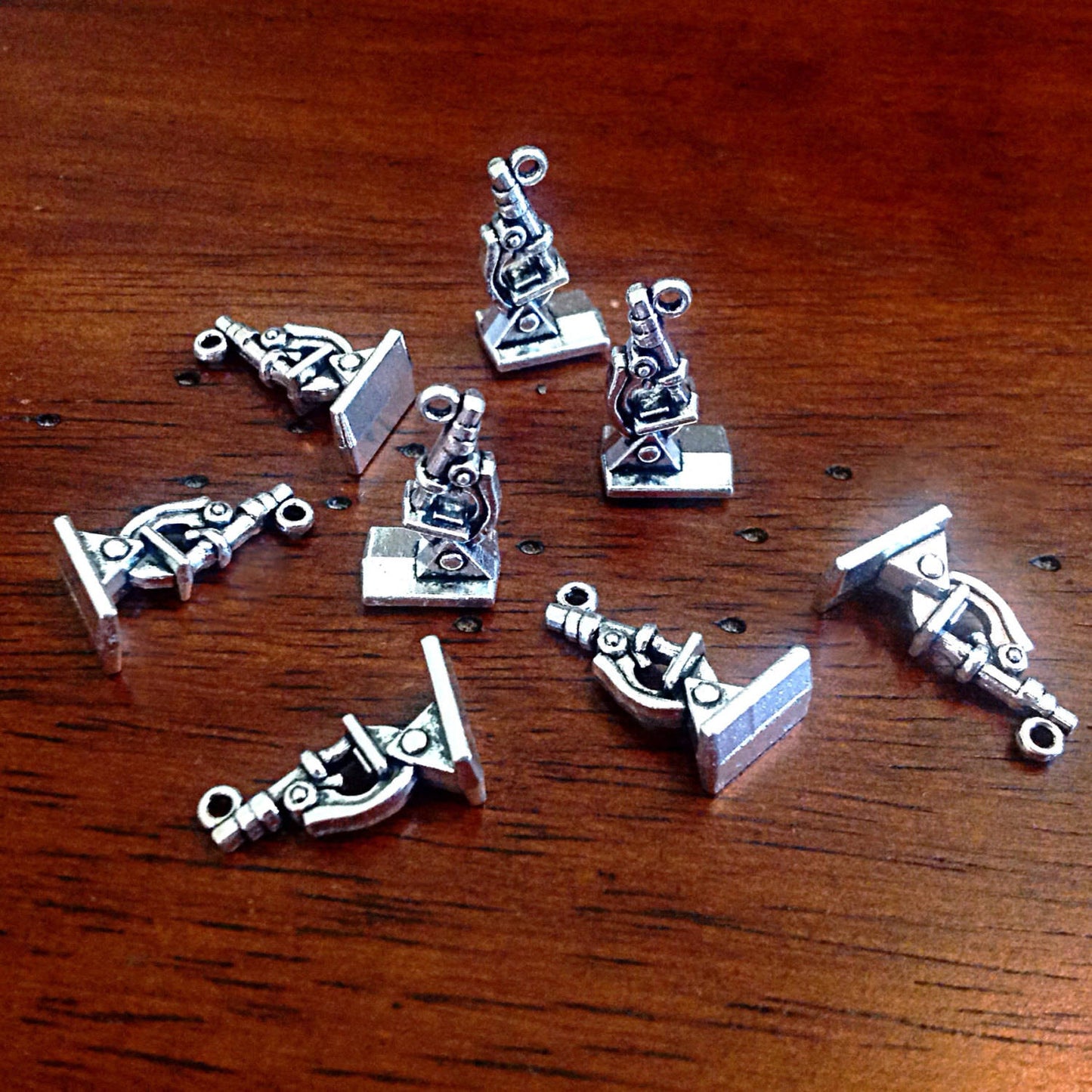 7pcs, Microscope Charms, Medical Charms, Lab Charms, Chemistry Charms, Microscope, Science Charms, Purse Charms, Zipper Charms