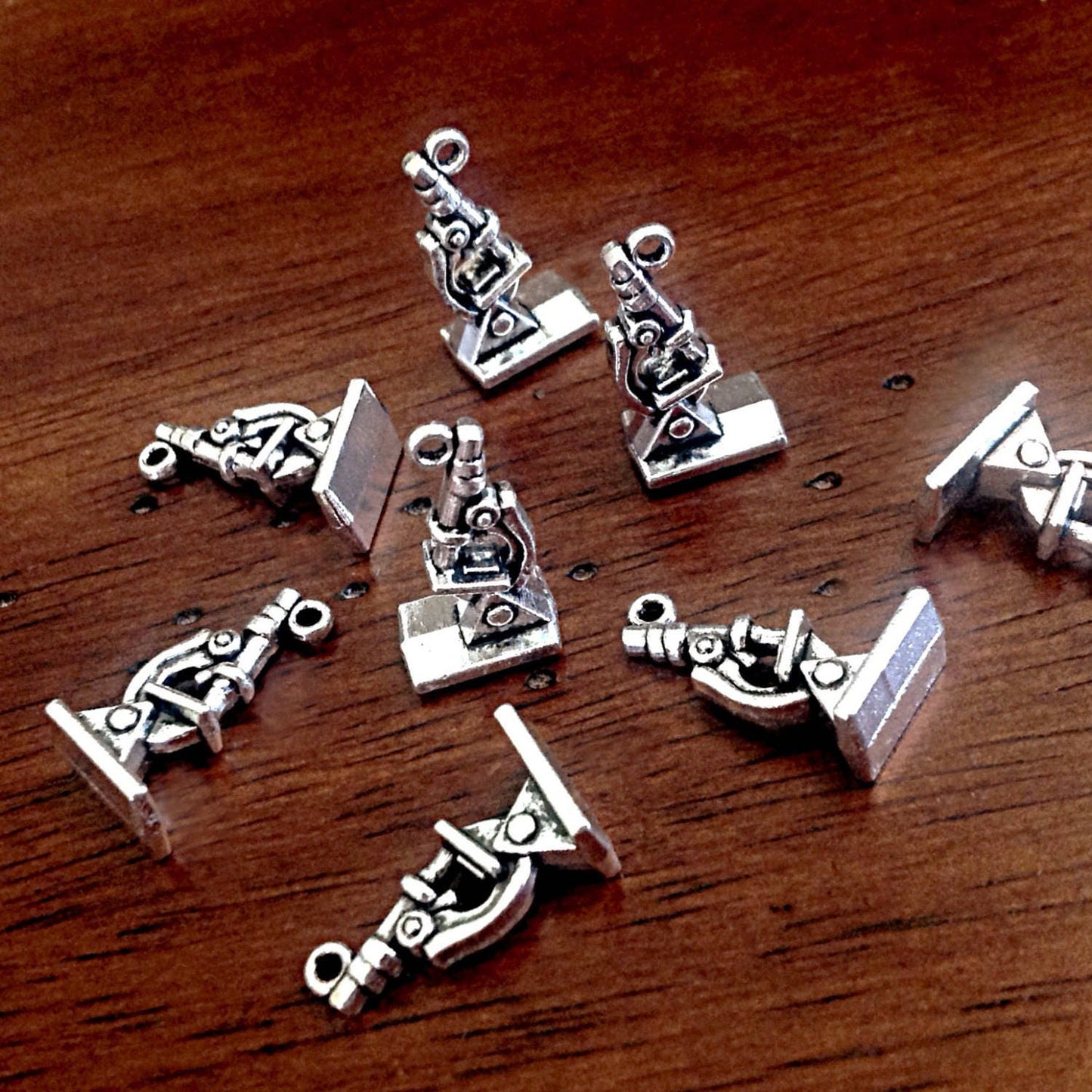 7pcs, Microscope Charms, Medical Charms, Lab Charms, Chemistry Charms, Microscope, Science Charms, Purse Charms, Zipper Charms