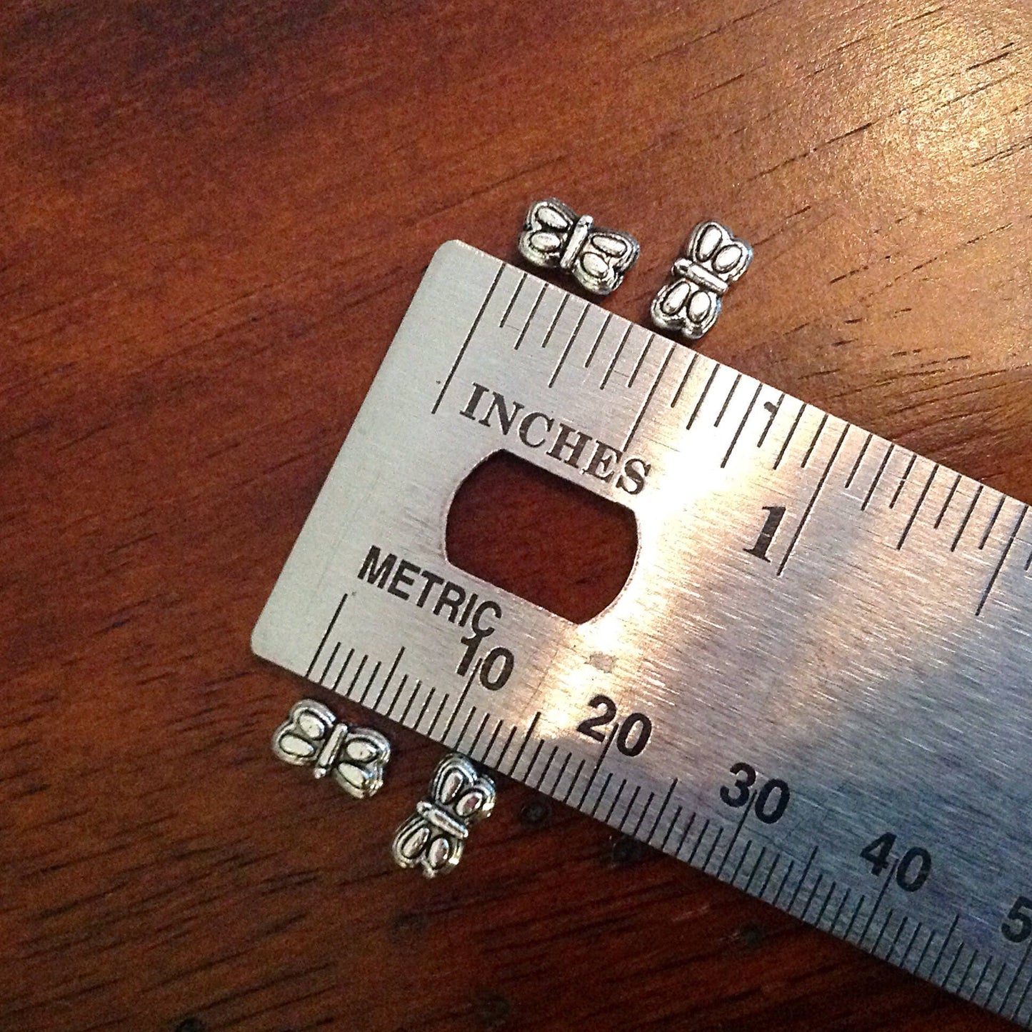 Bulk 50pcs, Butterfly Spacer Beads, Butterfly Connector Beads, Silver Spacer Beads, Silver Butterfly Spacer Beads, Craft Supplies, Finding