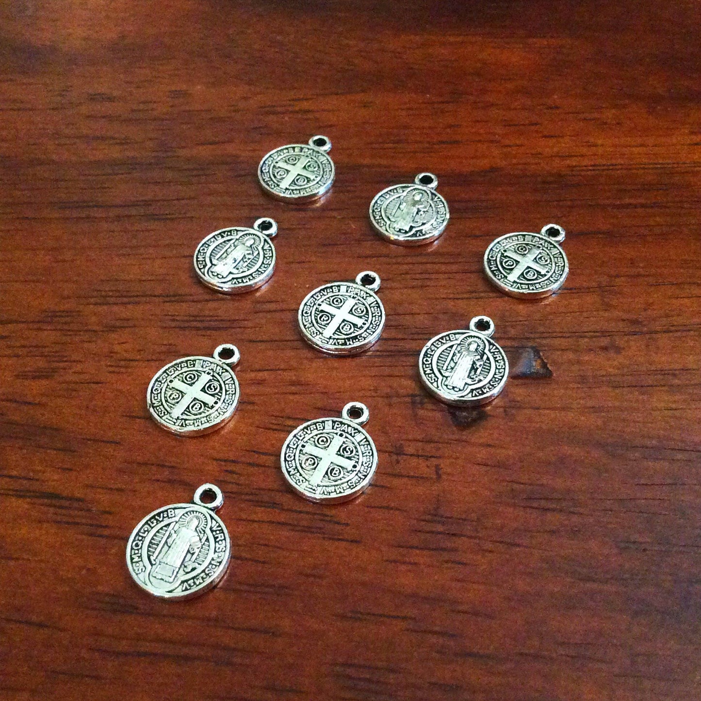 St. Benedict Medals, 30pcs, Saint Benedict Charms, Saint Charms, Catholic Medals, Religious Medallions, Benediction Charms, Rosary Charms