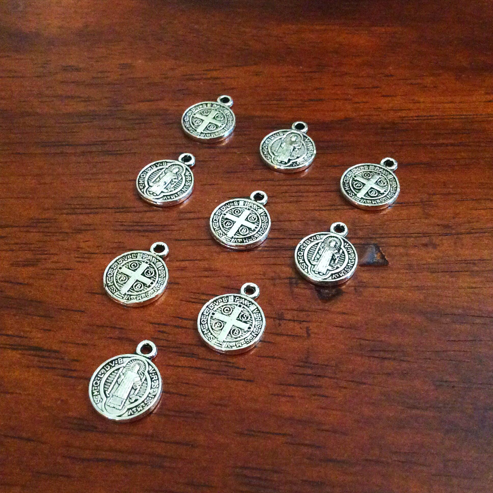 St. Benedict Medals, 30pcs, Saint Benedict Charms, Saint Charms, Catholic Medals, Religious Medallions, Benediction Charms, Rosary Charms