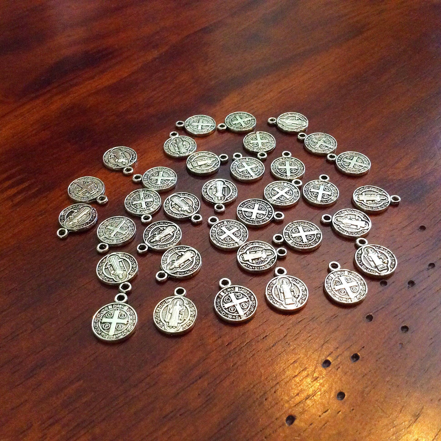 St. Benedict Medals, 30pcs, Saint Benedict Charms, Saint Charms, Catholic Medals, Religious Medallions, Benediction Charms, Rosary Charms