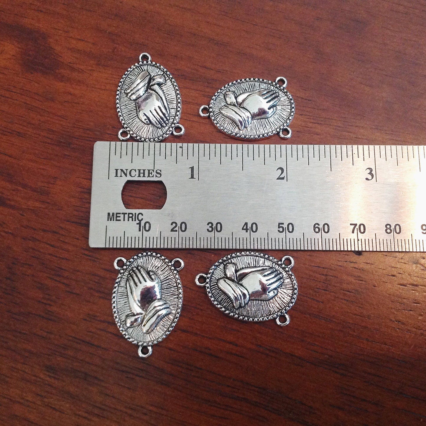 10pcs, Praying Hands Pendant Connectors, Rosary Connectors, Centers, Rosary Charms, Connectors, Catholic Charms, Religious Charms, Findings
