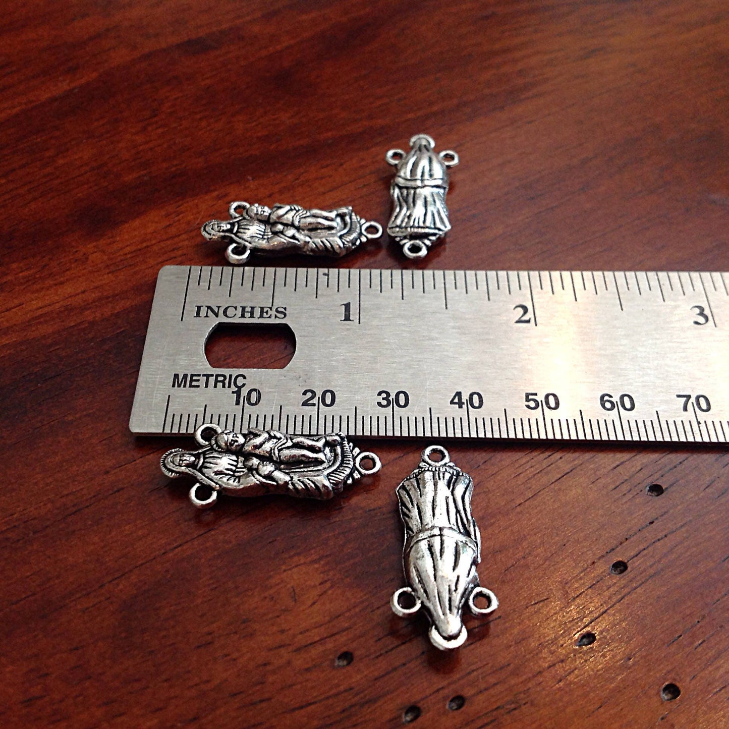 15pcs, 3 Loop Connectors, Rosary Centerpieces, Virgin Mary 3 Loops Connectors, Mary and Baby Jesus Charms, Rosary Connectors, Rosary Centers